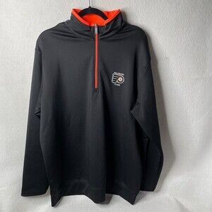 Philadelphia Flyers Men's Size X-Large 1/4 Zip Black Pullover Sweatshirt Antigua